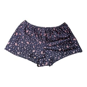 Victoria's Secret Discontinued Navy Pink Floral Silky Loungewear Shorts Size L
